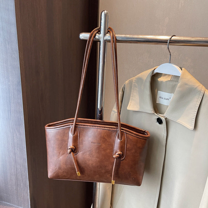BRIGITTE™ - Vintage Knot-Detail Shoulder Tote Bag