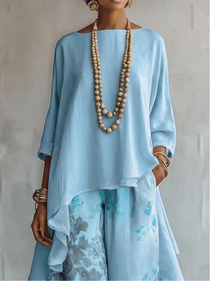 Arlena™ | Flowy Asymmetrical Floral Two Piece Set