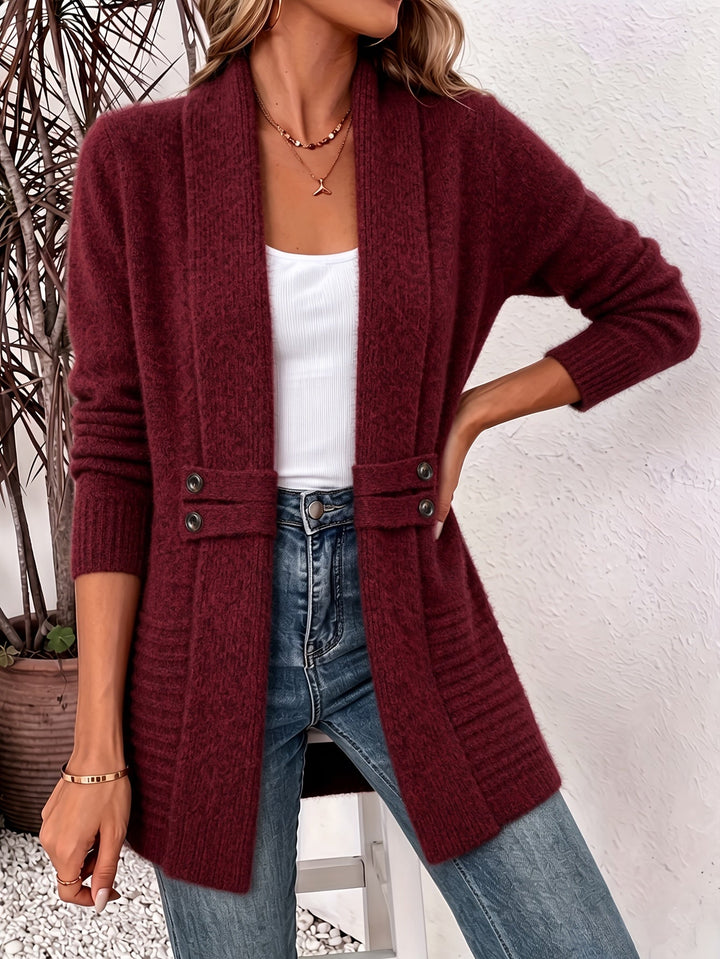 Vivian™ | Open Front Cinched Waist Cardigan