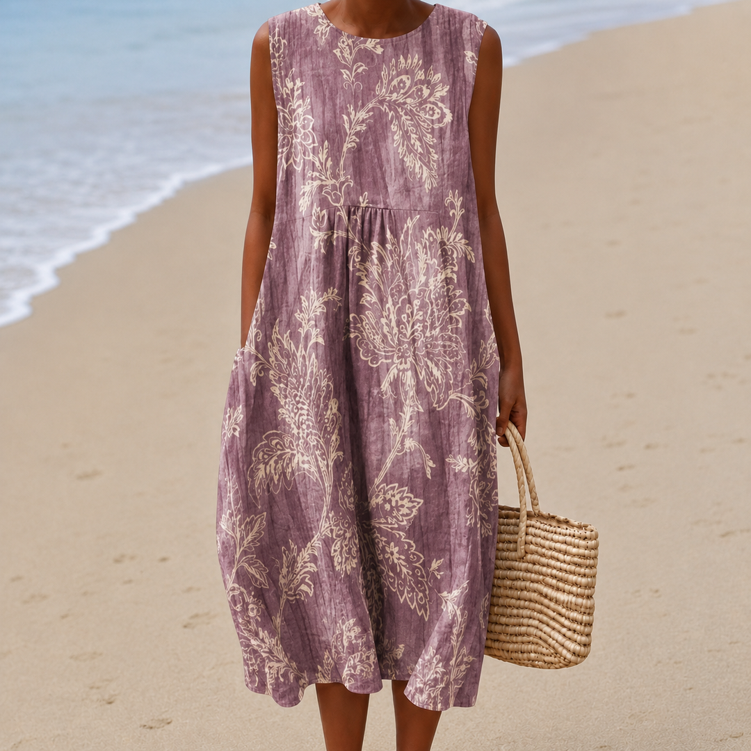 Nora™ | Airy Tummy-Flattering Floral Midi Dress