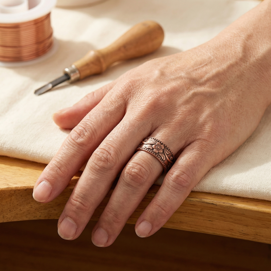 Bague en cuivre Petal de Chloé – vue 2