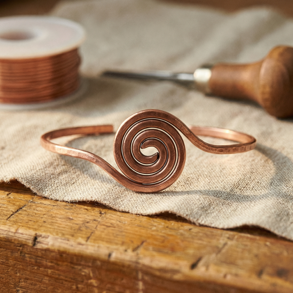 Bracelet de cheville en cuivre Coil de Chloé – vue 2